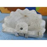 SHELL SINK, carved marble, approx. 60cm W.