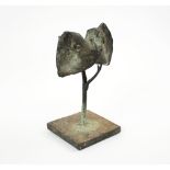 VERTEBRAE BRONZE SCULPTURE, Bamana people, West Africa, approx. 12cm W x 8cm H, plus display stand.