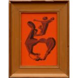 MARINO MARINI, 'Horse and Rider', original lithograph, 1955, 31cm x 21cm, framed and glazed.