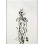 ALBERTO GIACOMETTI, 'Nude', original lithograph, 1961, published in 'Derriere Le Miroir n. 127'.
