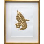 HOMAGE TO BRAQUE (3), embossed print with 23 carat gold, 38cm x 35cm, framed and glazed.