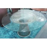 DINING TABLE, in the manner of the Warren Platner table, 135cm diam. x 70cm.