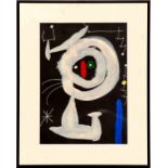 JOAN MIRO, 'Figure in white', lithograph, 1967, Maeght 1967, 38cm x 28cm, framed and glazed.