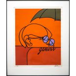 VALERIO ADAMI, 'Gandhi', screenprint, signed editon of 75, circa 1975, 77cm x 60cm,