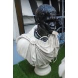 BUST OF A MOOR, resin, 82cm H x 53cm W.