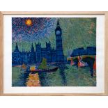 ANDRE DERAIN, 'The Thames at Westminster', offset lithograph, 50cm x 65cm, framed and glazed.