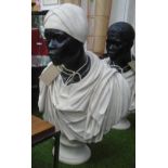 BUST OF A MOOR, resin, 82cm H x 53cm W.