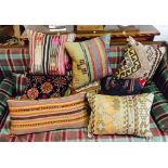 VINTAGE KILIM CUSHIONS, eight examples in various designs.