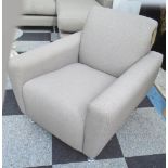 ARMCHAIR, to match previous lot, 81cm D x 75cm W x 78cm H.