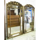 WALL MIRRORS, a pair,