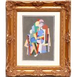 GEORGES VALMIER, cubist pochoir, edition: 1000, 1929, signed in the plate, printed by Jacomet,