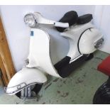 WALL ART OF A PIAGGIO SCOOTER, in cream finish, 175cm L x 100cm L.