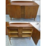 SIDEBOARD, 1970's vintage walnut with two doors enclosing two drawers and shelves,