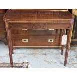 TEA TABLE, George III figured mahogany,