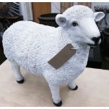 'DOLLY THE SHEEP', authentic artistic modelling in resin finish, 80cm H x 74cm L.