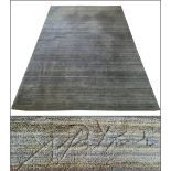 TOULEMONDE BOUCHART RUG, 240cm x 168cm, abrashed blue field.