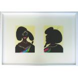 CHRIS OFILI, 'Afro Harlem Muses', lithograph in colours with pencil additions, 2005, hand signed,
