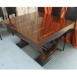 EXTENDING TABLE, macassar wood, 76cm H x 110cm W x 120cm L.