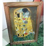 AFTER GUSTAV KLIMT, oil on canvas,110cm x 79cm, in a gilded frame.