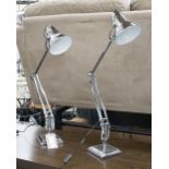 ANGLEPOISE STYLE LAMPS, a pair, polished metal (2).