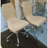 SWIVEL CHAIRS, a set of four, by Gamma and Bross, on with arms, 66cm W.