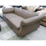 SOFA, leather with metallic supports, 230cm L x 98cm D x 778cm H.
