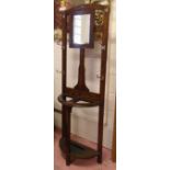 HALL STAND, early 20th century oak with chrome hooks mirror, 59cm W x 176cm H.