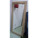 WALL MIRROR, antique in a distressed painted rectangular frame, 64cm W x 139cm H.