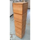 TALL CHEST, with five drawers, contemporary style, 28cm W x 28cm D x 123cm H.