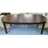 DINING TABLE, oval with extra leaf, 77cm H x 100cm D x 227cm L extended.