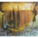 ABSTRACT OIL ON CANVAS, 150cm x 150cm.