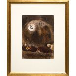 MARC CHAGALL, 'Ruth at the feet of boar', original lithograph from the Bible suite, 1980,