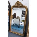MIRROR, Louis XV style bevelled plate in a gilded frame, 169cm x 91cm.