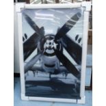 PHOTOGRAPH OF A FIGHTER AIRCRAFT, on tempered glass 120cm x 80cm.