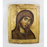 RUSSIAN ICON, late 17th century, Deisis virgin, painted on wooden panel in the Ushakov style, 53.