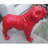 BULLDOG, lifesize, in red resin finish, 92cm L.