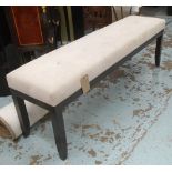 LONG BENCH, with upholstered seat, 160cm W x 54cm H x 40cm D.