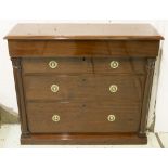 HALL CHEST, Victorian mahogany, of adapted shallow proportions,
