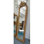 MIRROR, French style with bevelled plate in a gilded frame, 214cm x 64cm.