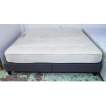 DOUBLE BED, with mattress, from the Shire Bed Company, on two divan bases, 180cm W x 195cm L.