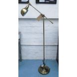 FLOOR READING LAMP, adjustable, in a bronze finish.