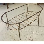LOW TABLE, mid 20th century, gilt metal, simulated bamboo frame,