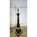 TABLE LAMP, Classical style verdigris and patinated gilt metal, 77.5cm H.