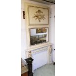 OVERMANTEL AND FIRE SURROUND,