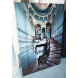 PHOTOPRINT, of a derelict staircase in acrylic, 80cm x 120cm.