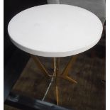 LAMP TABLE, of small proportions, stone top, 50cm W x 60cm H.