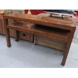 CONSOLE TABLE, walnut with undertier, 41cm D x 158cm W x 89cm H.