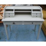 WRITING DESK, Swedish style with superstructure and two frieze drawers, 111cm W x 53cm D x 105cm H.