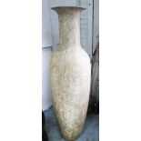 TEMPLE STYLE VASE, ceramic, Travertine style patterned finish, 156cm H.