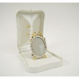 EASEL PHOTOGRAPH FRAME, sterling silver with surround set aquamarines and pearls,